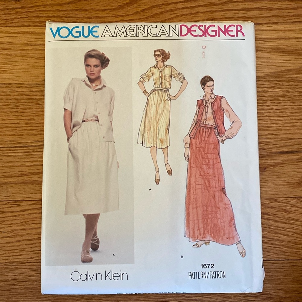 VTG ‘70s Vogue Calvin Klein UNCUT Pattern